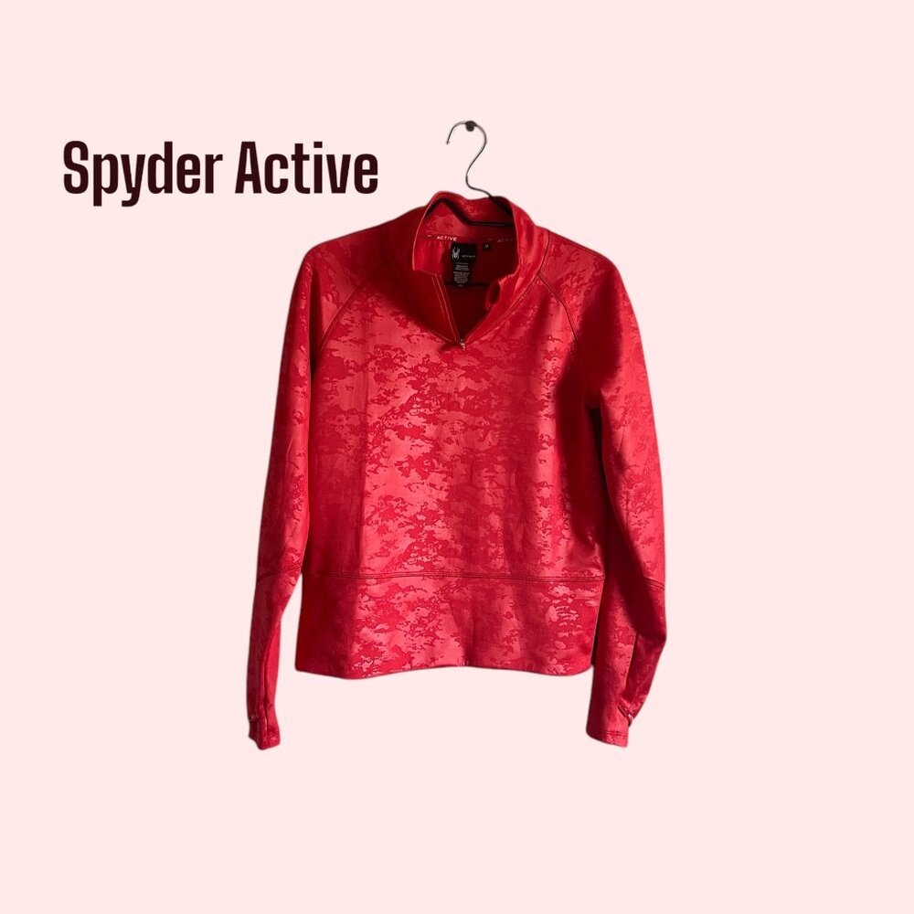 Spyder Active NWOT Red Quarter Zip Pullover Women's M Fleece Athletic